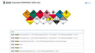 Screenshot der einfachen Suche der DGG-Info Kachel Vorschau