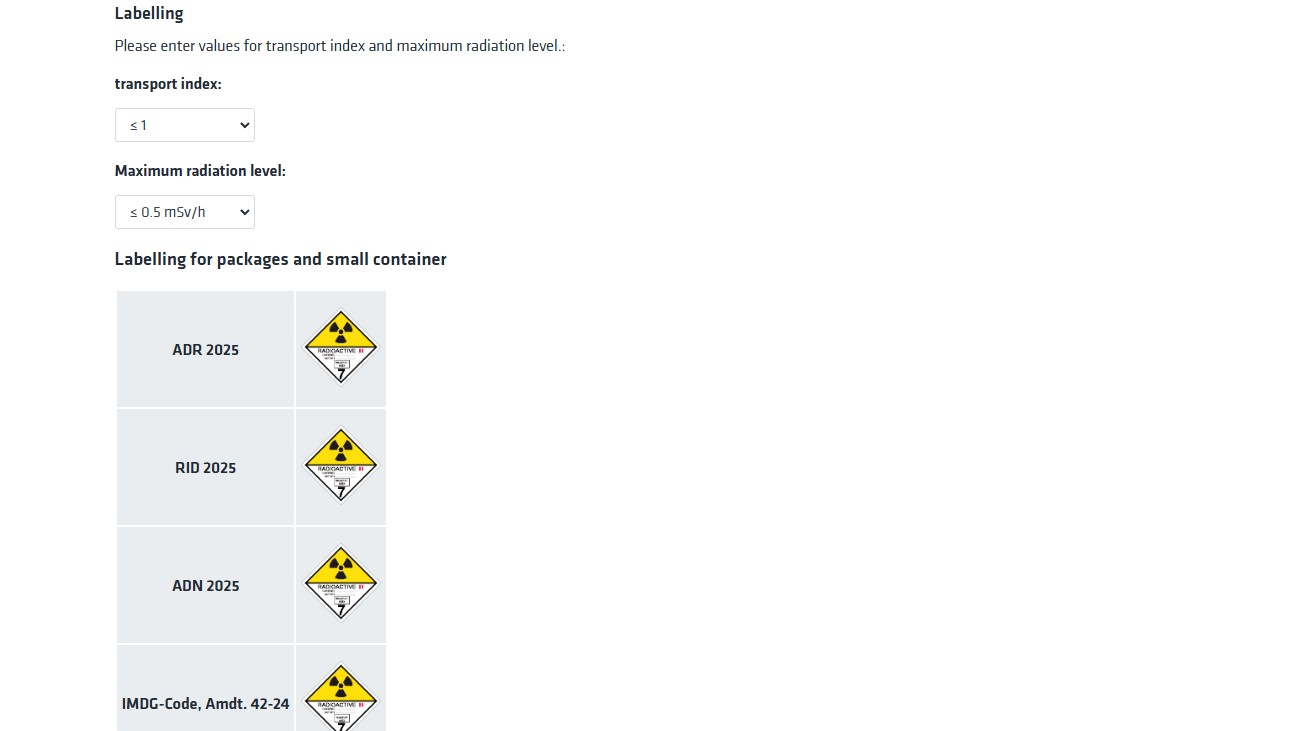 Sreenshot from the Radioactive Materials Module theme labelling Tile preview